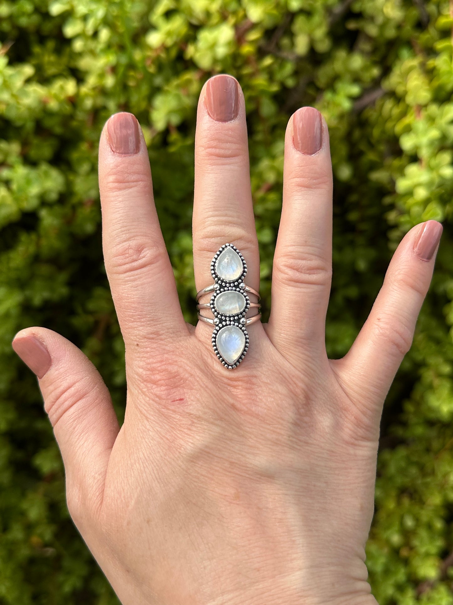 Rainbow Moonstone Ring, Size: 7.25