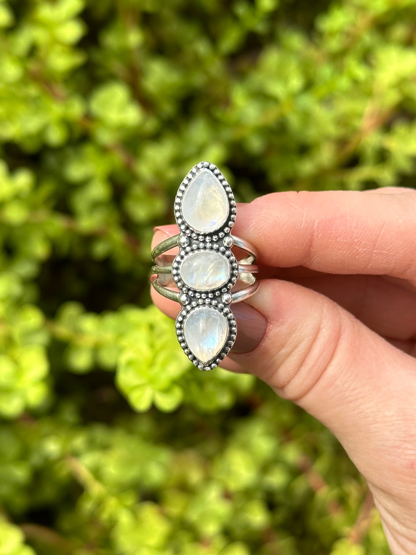 Rainbow Moonstone Ring, Size: 7.25