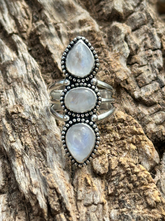 Rainbow Moonstone Ring, Size: 7.25