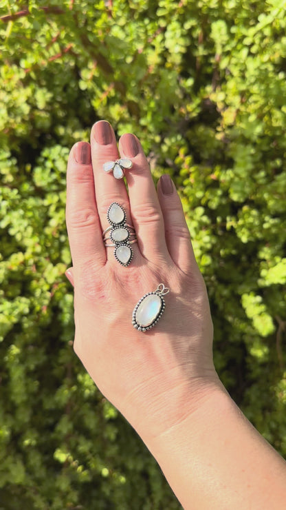 Rainbow Moonstone Ring, Size: 7.25